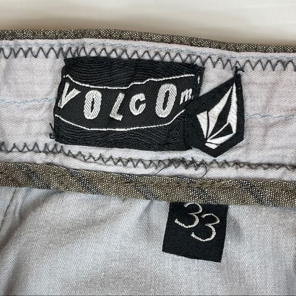 Volcom Shorts Ray Ray Striped Chino Brown Men's Size 33 CHAMBRAY INDIGO - Picture 3 of 12